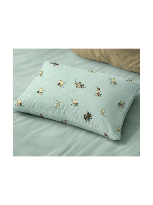 Dimcol Single Cotton Sheet Set Bear's Playtime 593 Mint 160x240cm 3pcs