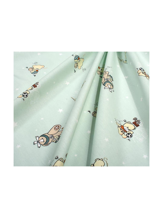 Dimcol Single Cotton Sheet Set Bear's Playtime 593 Mint 160x240cm 3pcs