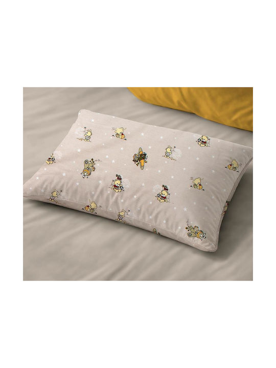 Dimcol Single Cotton Sheet Set Bear's Playtime 592 Beige 160x240cm 3pcs