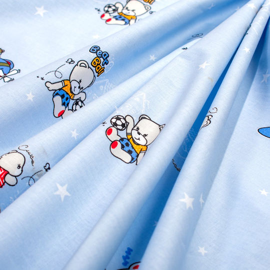 Dimcol Сет Единични Памучни Сетове Bear's Playtime 591 Sky Blue 160x240cm 2 броя