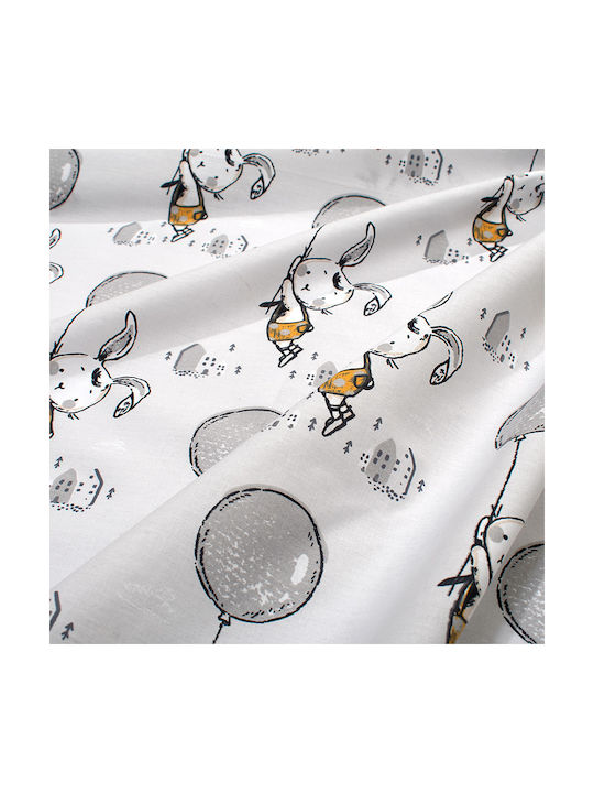 Dimcol Single Cotton Sheet Set Floating Bunny 715 Grey 160x240cm 2pcs