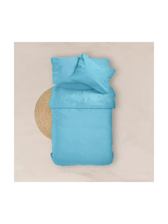 Borea Sheet Double with Elastic Band Cotton Solid Turquoise 160x200cm