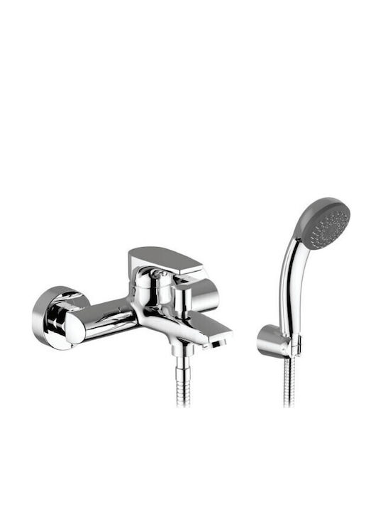 Teorema Mixing Bathtub Shower Faucet Complete Set Silver