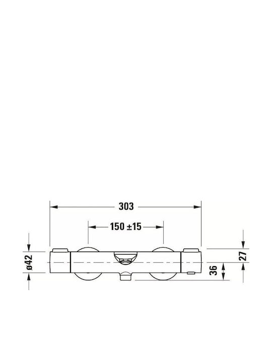 Duravit Αναμεικτική Μπαταρία Μπανιέρας Ασημί