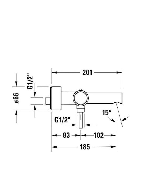 Duravit Αναμεικτική Μπαταρία Μπανιέρας Ασημί