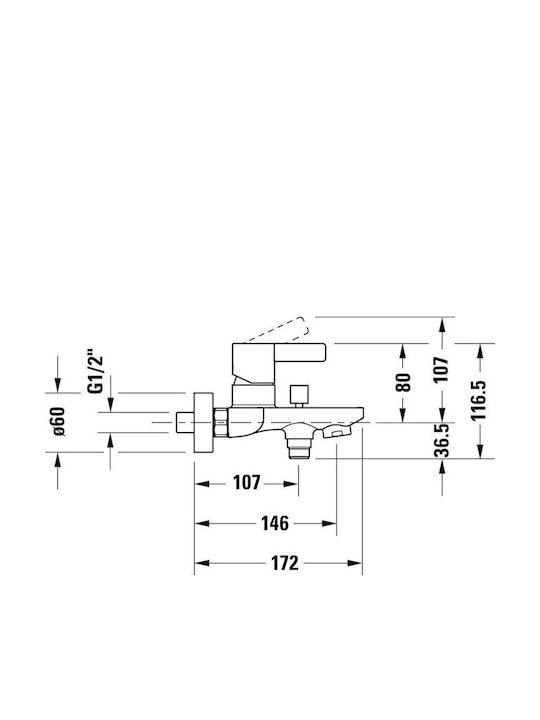 Duravit Mischbatterie für Badewanne Silber