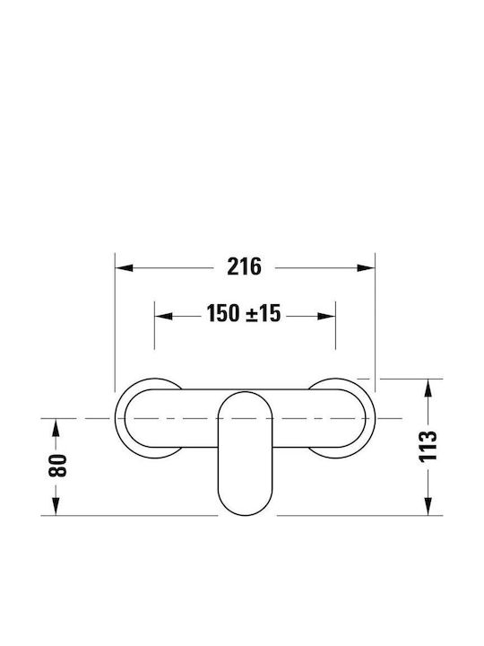 Duravit Αναμεικτική Μπαταρία Ντουζιέρας Μαύρη