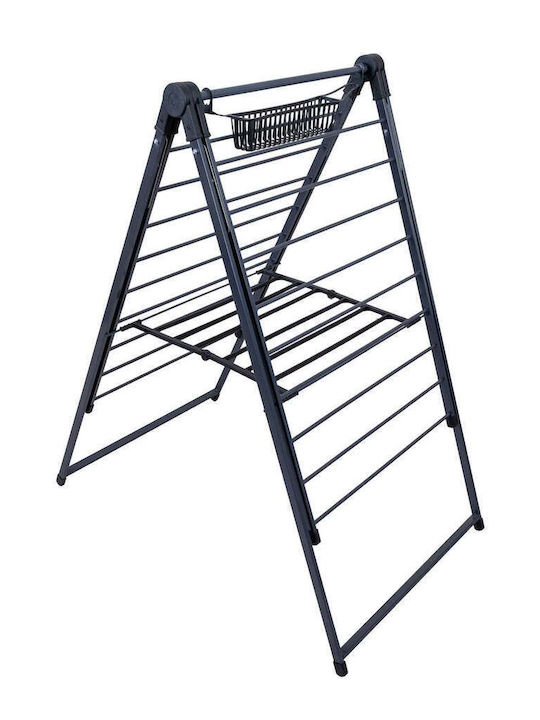 SteweHome Folding Floor Clothes Drying Rack Made of Metal with Hanging Length 19m