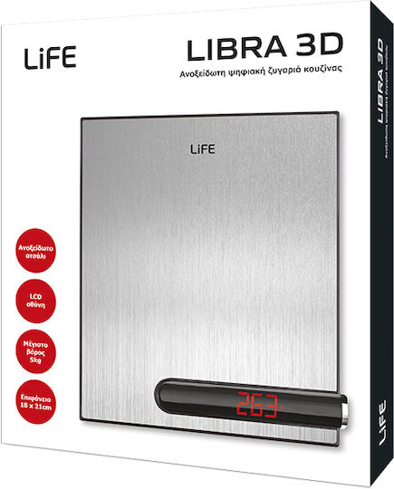 Life Ksc001 Digital Kitchen Scale Up To 5kg Inox