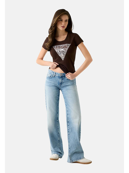 Triangle Damen T-Shirt Tierdruck Braun