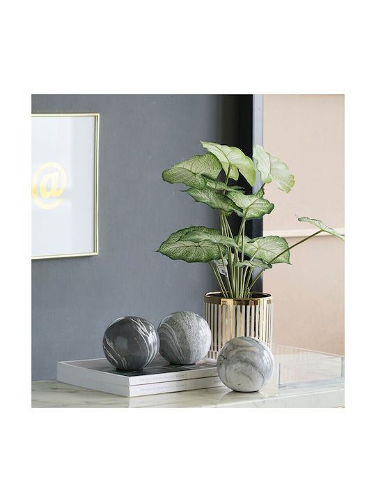 Artekko Marbleized Διακοσμητικές Κεραμικές Σφαίρες Γκρι Αποχρώσεις 10x10x9.5 Cm 3pcs