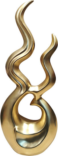 Ceramic Decorative Sculpture Flame Gold Matte 16.5x9x44.50cm Mg5035