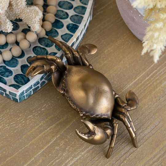 Artekko Animal Bronzé Tischdekoration Krebse Aufbewahrungsraum Polyresin 24,5x15x7,5 cm