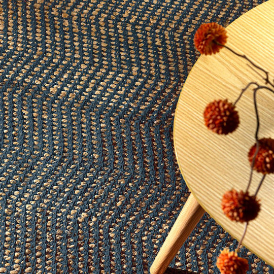 Guy Laroche Zigk Zagk Runner Rug Summer Jute Marine 60x200cm