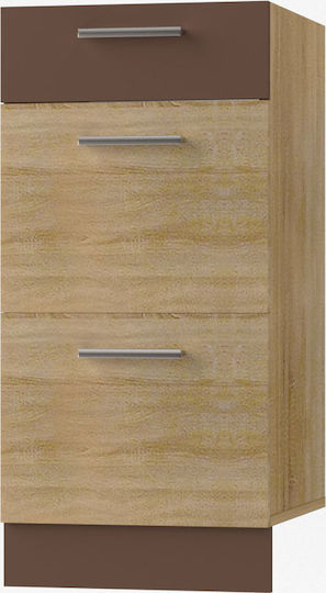 Επιδαπέδια Συρταριέρα Κουζίνας Alina 40x44.5x85cm Σονόμα-Μόκκα Επιδαπέδια Συρταριέρα Κουζίνας Alina 40x44.5x85cm Σονόμα-Μόκκα
