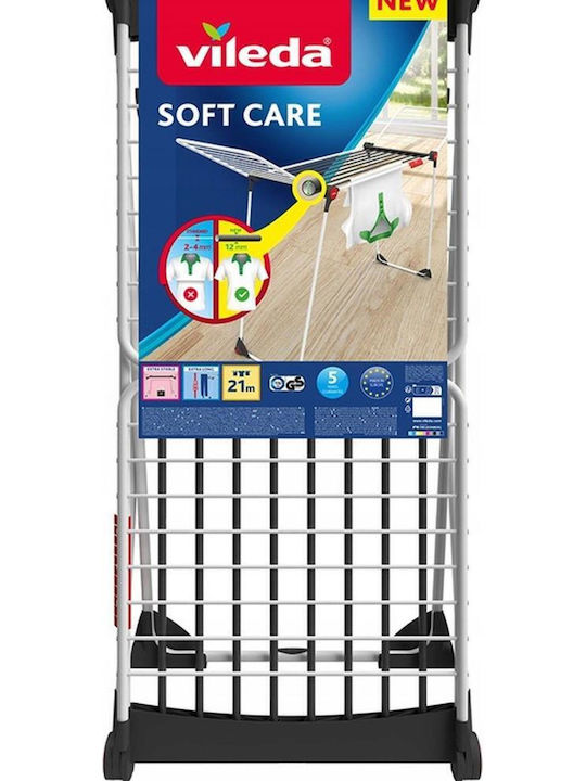 Vileda Soft Care Πτυσσόμενη Απλώστρα Δαπέδου από Αλουμίνιο με Μήκος Απλώματος 20m