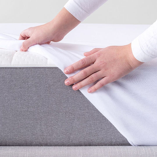 La Luna Protective Cover Single Waterproof with Skirt Flannel White 100x200+35cm