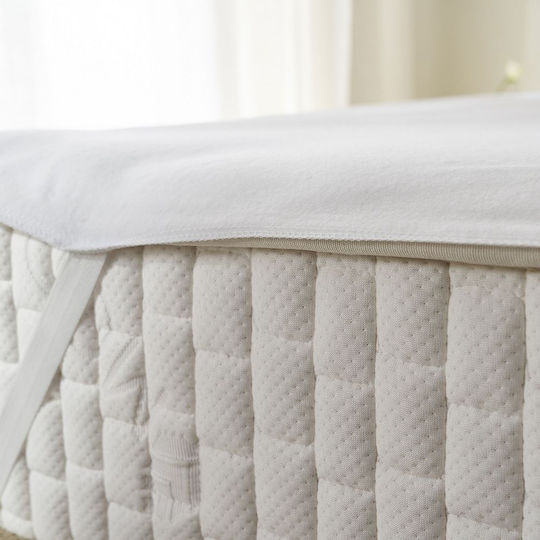 La Luna Protective Cover King Size Waterproof with Elastic Bands Flannel White 180x200cm
