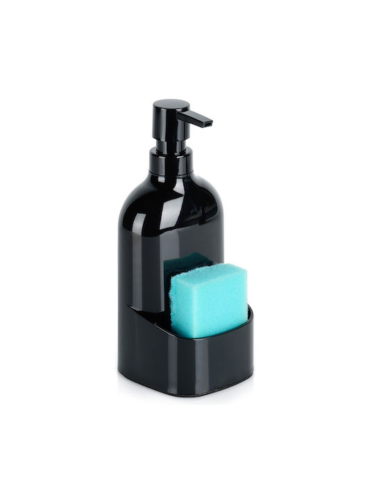 Orion Dispenser Kitchen Plastic with Sponge Holder Black 500ml