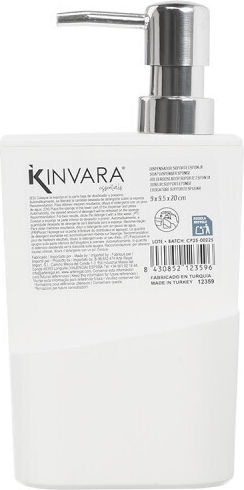Kinvara Dispenser Κουζίνας Πλαστικό με Θήκη για Σφουγγάρι Λευκό 650ml Kinvara Dispenser Κουζίνας Πλαστικό με Θήκη για Σφουγγάρι Λευκό 650ml