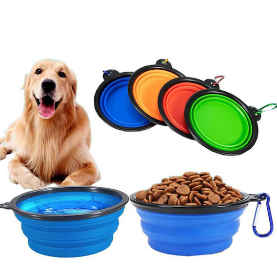 Pet Food and Water Bowl for Dog and Cat Silicone 350ml 25x6.5x5cm