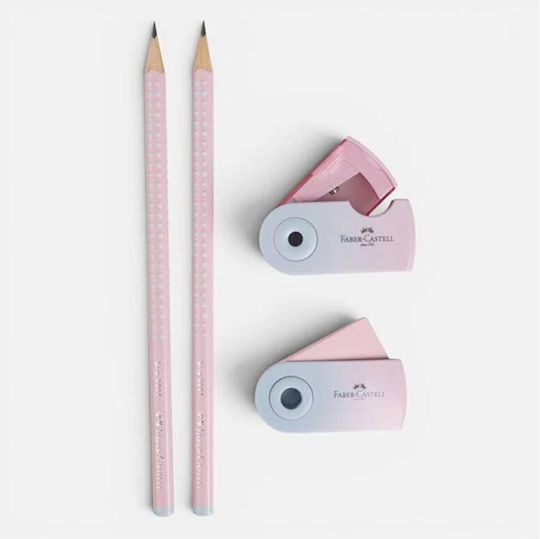 Σετ Μολύβια Sparkle Ροζ Γόμα & Ξύστρα 4 Τμχ Faber Castell