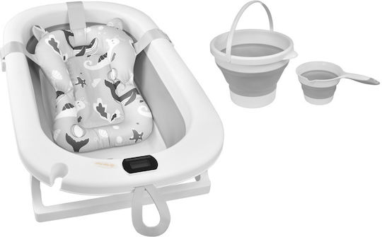 Bebe Stars Folding Baby Bath with Thermometer Grey
