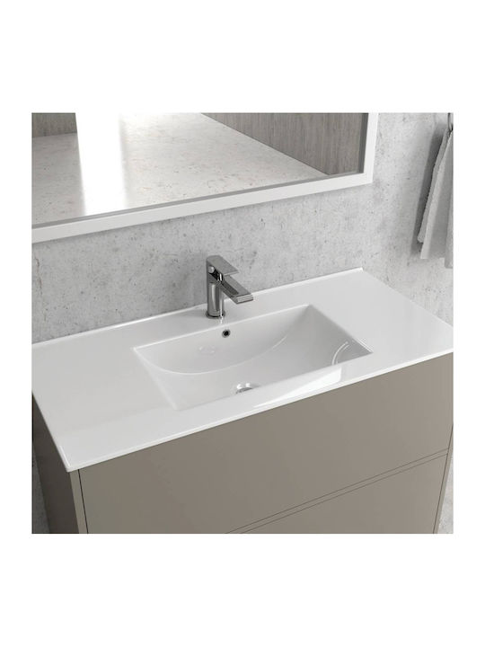 Karag LT 7506 Chiuvetă De Baie Din Porțelan 81x47x18cm Albă
