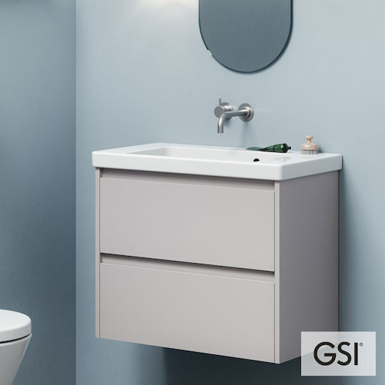 GSI Norm Επιτοίχιος Κρεμαστός / Επικαθήμενος Νιπτήρας Πορσελάνης 70x40cm White GSI Norm Επιτοίχιος Κρεμαστός / Επικαθήμενος Νιπτήρας Πορσελάνης 70x40cm White