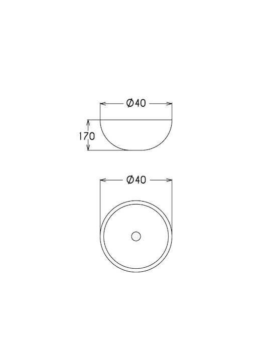 Tema Vessel Bathroom Sink Made of Synthetic Material 40x40x17cm White