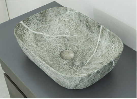 KLP 500007 Deasupra Blatului Chiuvetă Porțelan 46.5x32x13.5cm Gri