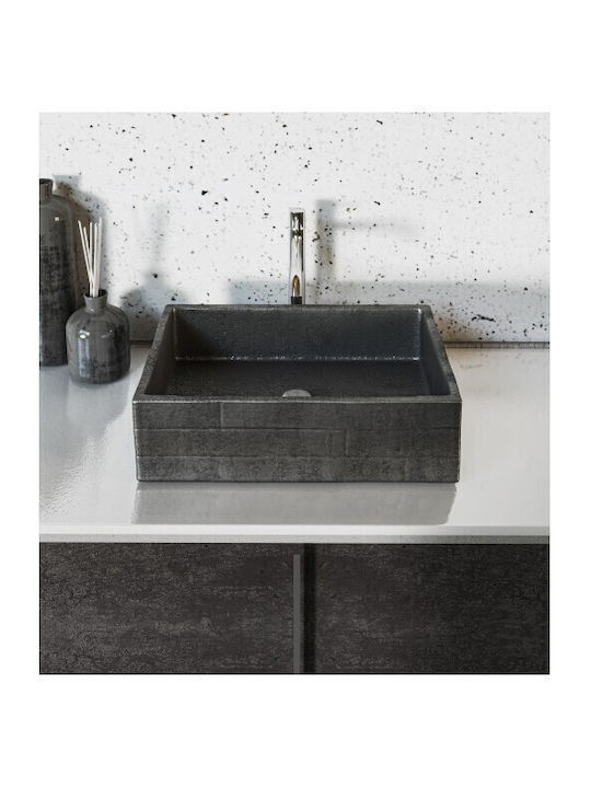 Sanitec Castello Deasupra Blatului Chiuvetă din Material Sintetic 52x39cm Anthracite
