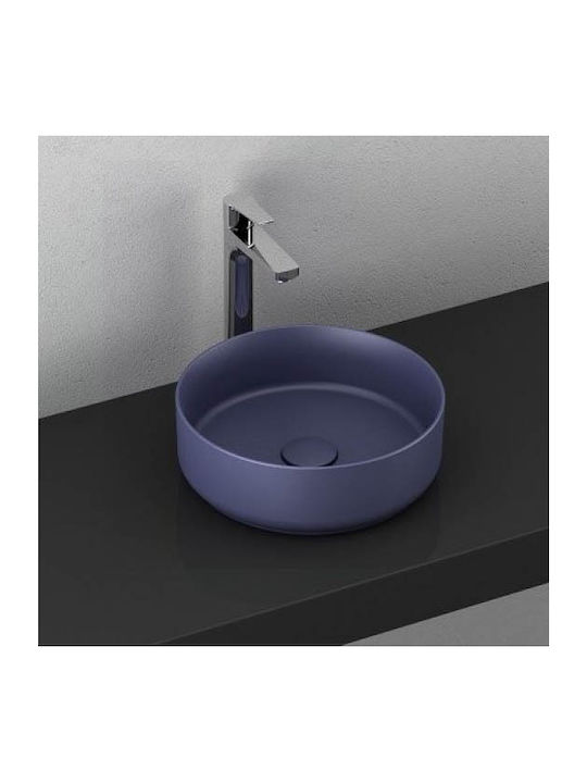 Isvea Επικαθήμενος Νιπτήρας Πορσελάνης 36x36cm Blue