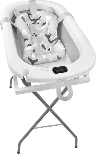 Bebe Stars Folding Baby Bath with Thermometer Grey