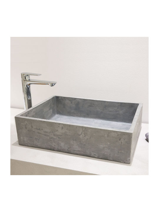 Tema Einbau Steinwaschbecken 52x38x14cm Grau