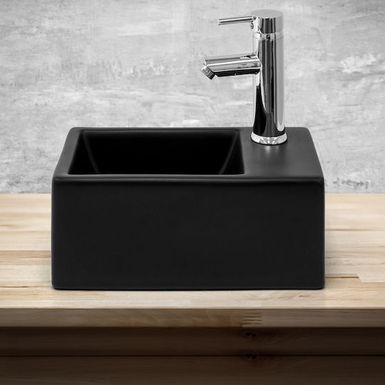 ML-Design Aufgesetztes Waschbecken Keramik 35.5x20.5x12.5cm Schwarz