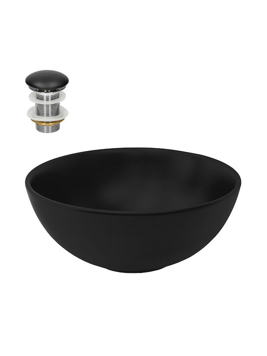 ML-Design Aufgesetztes Waschbecken Keramik 32x32x13.5cm Schwarz