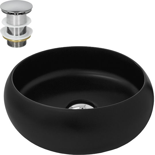 ML-Design Aufgesetztes Waschbecken Keramik 35x35x30cm Schwarz