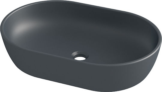 Orabella Verso Deasupra Blatului Chiuvetă Porțelan 60x40x13.5cm Anthracite