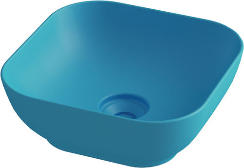 Orabella Trend Aufgesetztes Waschbecken Porzellan 38x38x14.4cm Turquoise Matt