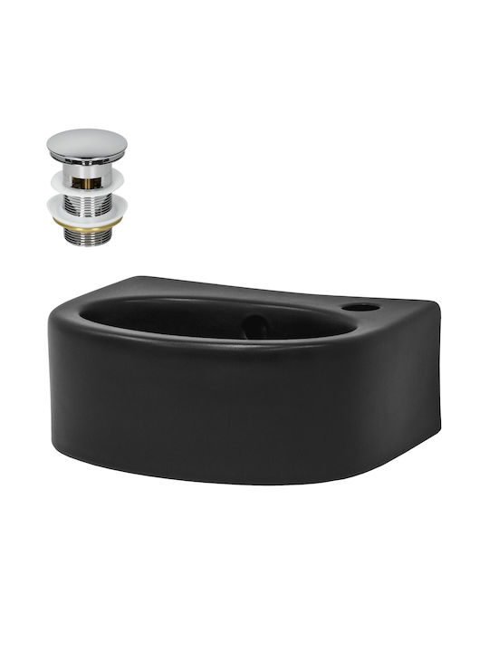 ML-Design Montat pe perete Deasupra Blatului Chiuvetă Ceramică 33.5x25.5x13cm Negru