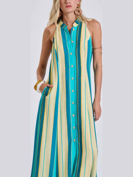 Summer Maxi Shirt Dress Yellow