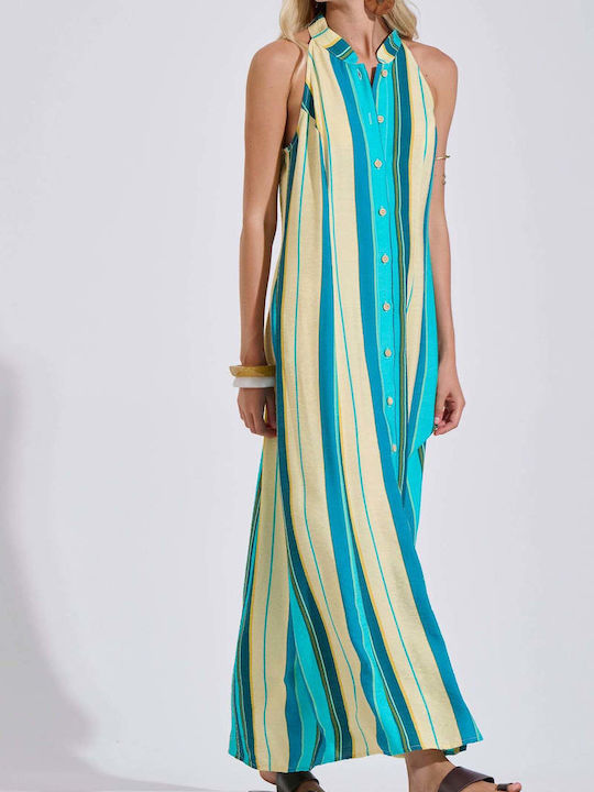 Summer Maxi Shirt Dress Yellow
