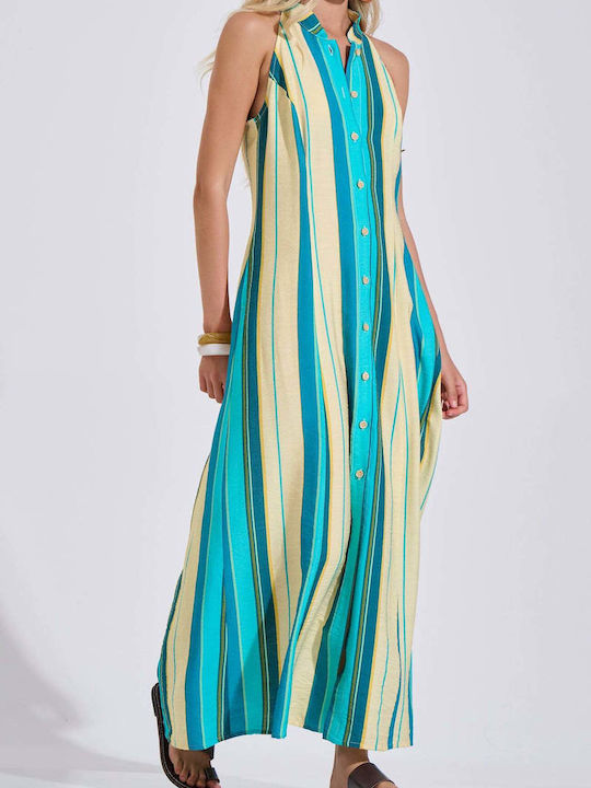 Summer Maxi Shirt Dress Yellow