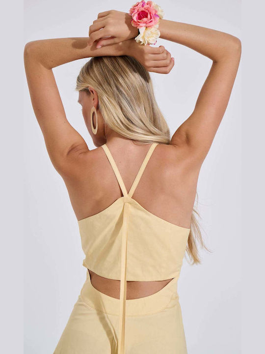 Summer Midi Slip Dress Yellow