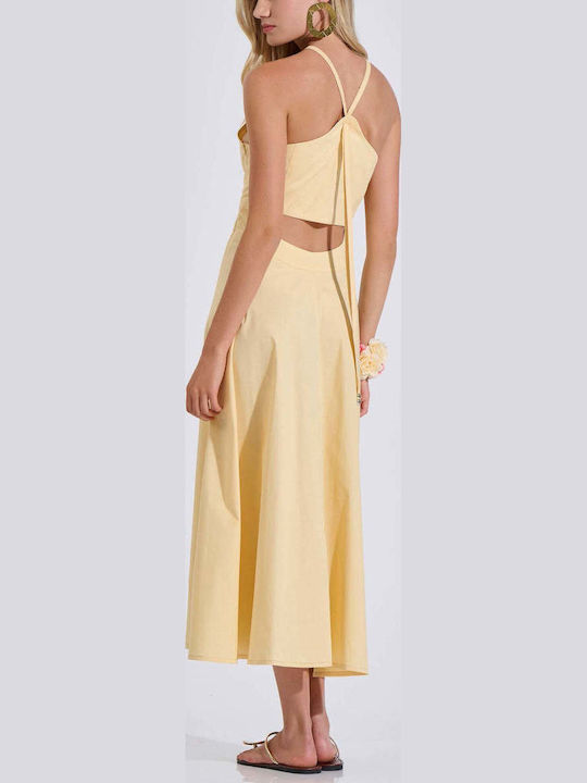 Summer Midi Slip Dress Yellow