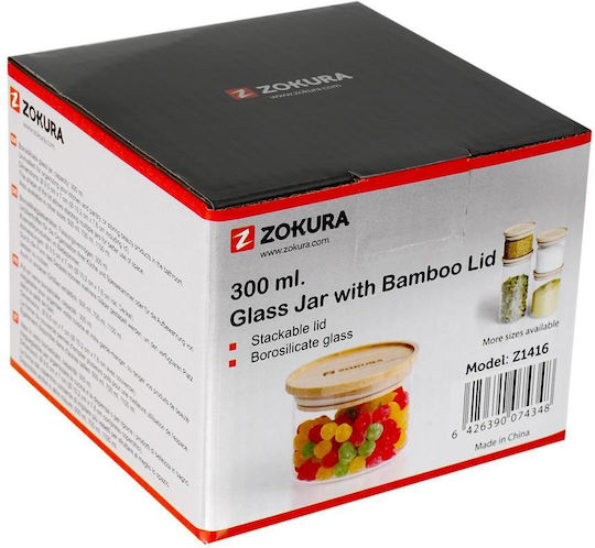 Zokura General Use Vase with Lid Wooden Transparent 300ml