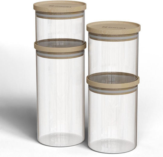 Zokura General Use Jar with Lid Wooden Transparent 700ml