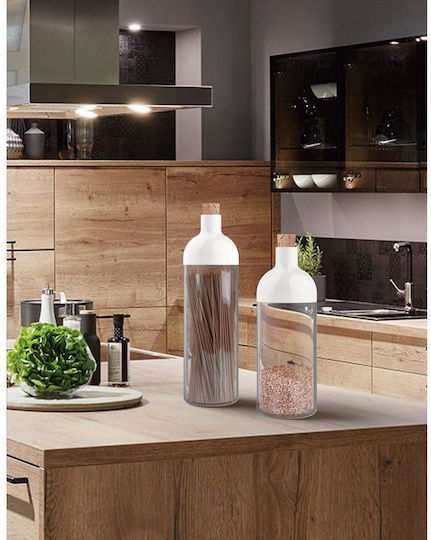 Max Home Βάζο Γενικής Χρήσης με Καπάκι Πλαστικό Λευκό 900ml