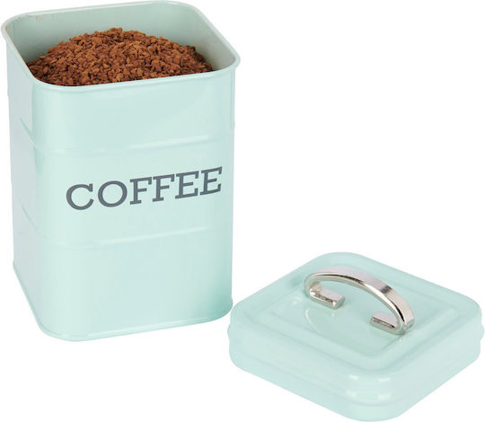 Kitchen Craft Living Nostalgia Coffee Box with Lid Metallic Green 11x11x17cm